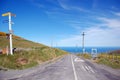 Direction sign at rural road sea view Royalty Free Stock Photo