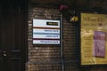 Direction sign towards Bakerloo, Jubilee and Metropolitan lines in London Underground, UK Royalty Free Stock Photo