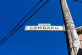 Direction sign under blue sky at San Francsico