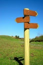 Direction signpost with arrows in park