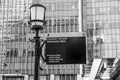 Direction signs at Canary Wharf at MacKenzie Walk - LONDON - GREAT BRITAIN - SEPTEMBER 19, 2016