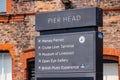 Direction signs at Pier Head in Liverpool Merseyside