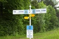 Direction signs on the Swiss Saint James Way