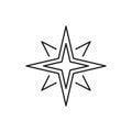 Direction star icon. Simple line, outline vector of navigation icons for ui and ux, website or mobile application