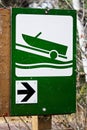 Direction to boat launch sign Royalty Free Stock Photo