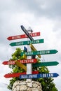 Direction to different places of the world from Indonesia Royalty Free Stock Photo