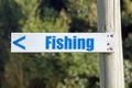 Sign to show Direction to Fishing