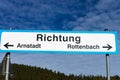 Direction by train to Arnstadt or Rottenbach Royalty Free Stock Photo