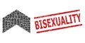 Direction Up Recursive Composition of Direction Up Items and Scratched Bisexuality Seal Stamp