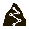 Direction Way Points Mountain Alpinism glyph icon