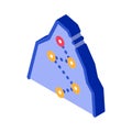 Direction Way Points Mountain Alpinism isometric icon