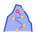 Direction Way Points Mountain Alpinism Vector Icon