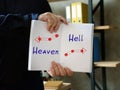 Direction Way to  Heaven versus Hell  contrast concept Royalty Free Stock Photo