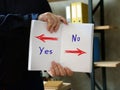 Direction Way to  Yes versus No  contrast concept Royalty Free Stock Photo