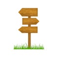 Direction Wooden Arrow. Vector