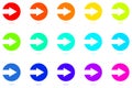 Directional Arrow icon set. Colorful arrow symbol button