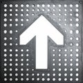Directional Arrow on Industrial Grid Panel Royalty Free Stock Photo