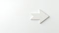 Directional arrow pointing right against a simple white background Royalty Free Stock Photo