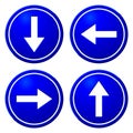 Directional Arrows Blue Signs