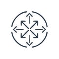 Directional Arrows Pointing Outwards in Circle Minimalist Symbol Graphic Royalty Free Stock Photo