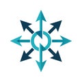 Directional Arrows Radiating From Central Circle Representing Choices and Navigation Royalty Free Stock Photo