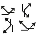 Directional arrows set. Pointing signs. Abstract indicators. Vector illustration. EPS 10. Royalty Free Stock Photo