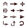 Directional arrows on a white background Isolate vector