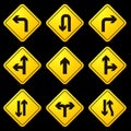 Directional Arrows Yellow Signs 01