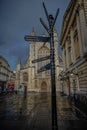 Directional billboard in Bath, England