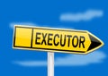 Directional board with indicator executor Royalty Free Stock Photo