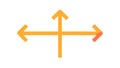 Directional Cross Arrows: Orange Navigation Flat Design, vector design Generative AI Royalty Free Stock Photo