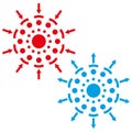 Directional flow diagram. Red and blue concept. Abstract connection vector. Circular dynamic structure.