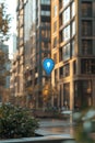 Directional guide - gps navigation pointer symbol on display precise location tracking, wayfinding, modern mapping
