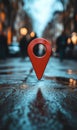 Directional guide - gps navigation pointer symbol on display precise location tracking, wayfinding, modern mapping