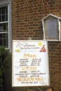 Directional handwritten sign in Falls Church, Fairfax county, VA