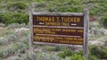 Directional sign board located at the cape point shows direction to Shipwreck Trail