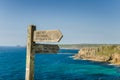 Directional Sign on a Coastal Path Royalty Free Stock Photo