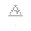 Directional sign colored icon. Element of road signs and junctions for mobile concept and web apps icon. Outline, thin line icon Royalty Free Stock Photo