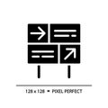 Directional sign pixel perfect black glyph icon Royalty Free Stock Photo