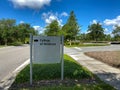 The directional sign pointing to College of Medicine at the University of Central Florida School of Medicine Royalty Free Stock Photo