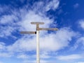 Directional sign pole indicating directions to laugavegur, alftavatn and hrafntinnusker