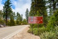 Directional Sign to Kings Canyon and Sequoia National Park Royalty Free Stock Photo