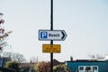 Directional sign to the parking by the beach in Norfolk, England, UK Royalty Free Stock Photo