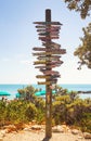 Directional signpost, southernmost point of USA, Key West, Fort Zachary Taylor Historic State Park