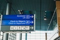 Directional signs to facilities in an airport Royalty Free Stock Photo