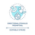 Directional stimulus prompting soft blue concept icon Royalty Free Stock Photo