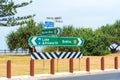 Directional touristic road signs at Lennox Head, Australia