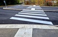 directionally divided lanes at intersection. crossing has a Royalty Free Stock Photo