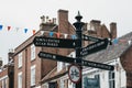 Directionals signs on a street in Lymington, New Forest, UK
