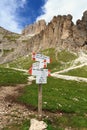 Directions in Dolomites Royalty Free Stock Photo